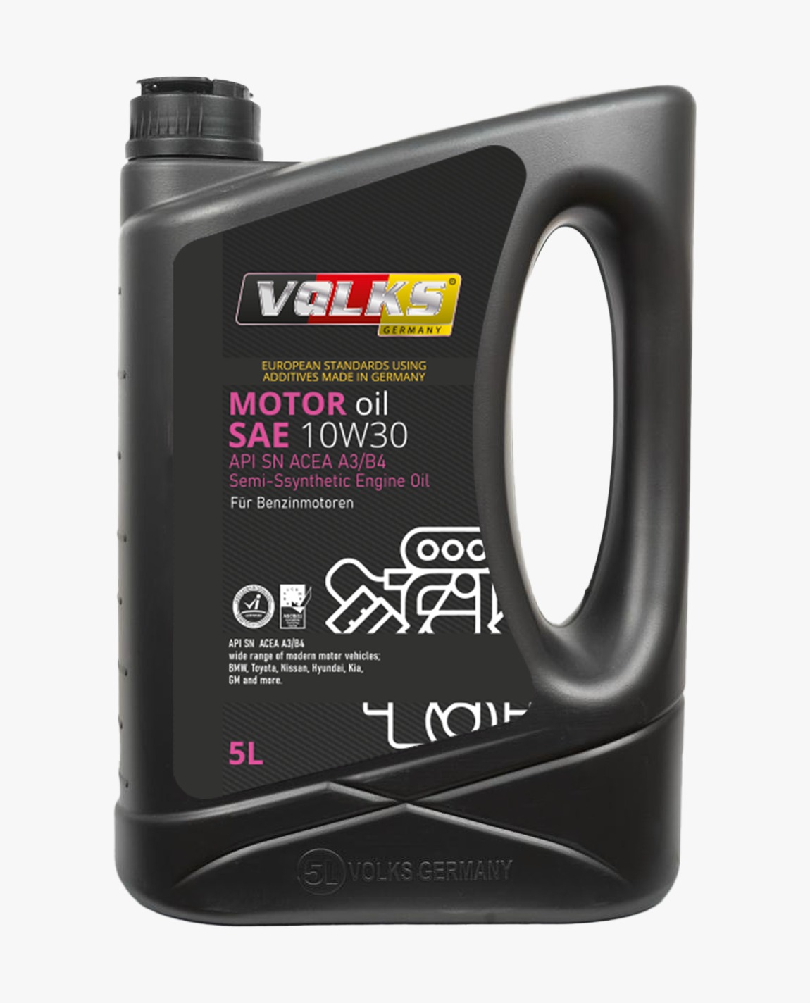 MOTOR oil SAE 10W30 API SN ACEA A3B4 Semi-Synthetic Engine Oil - 5L